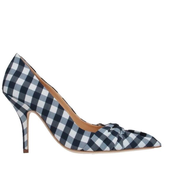 New Maje Women's Gingham Print shoe / heels Courts Sz 40 Blue/ White Size 9/10 - Picture 2 of 13
